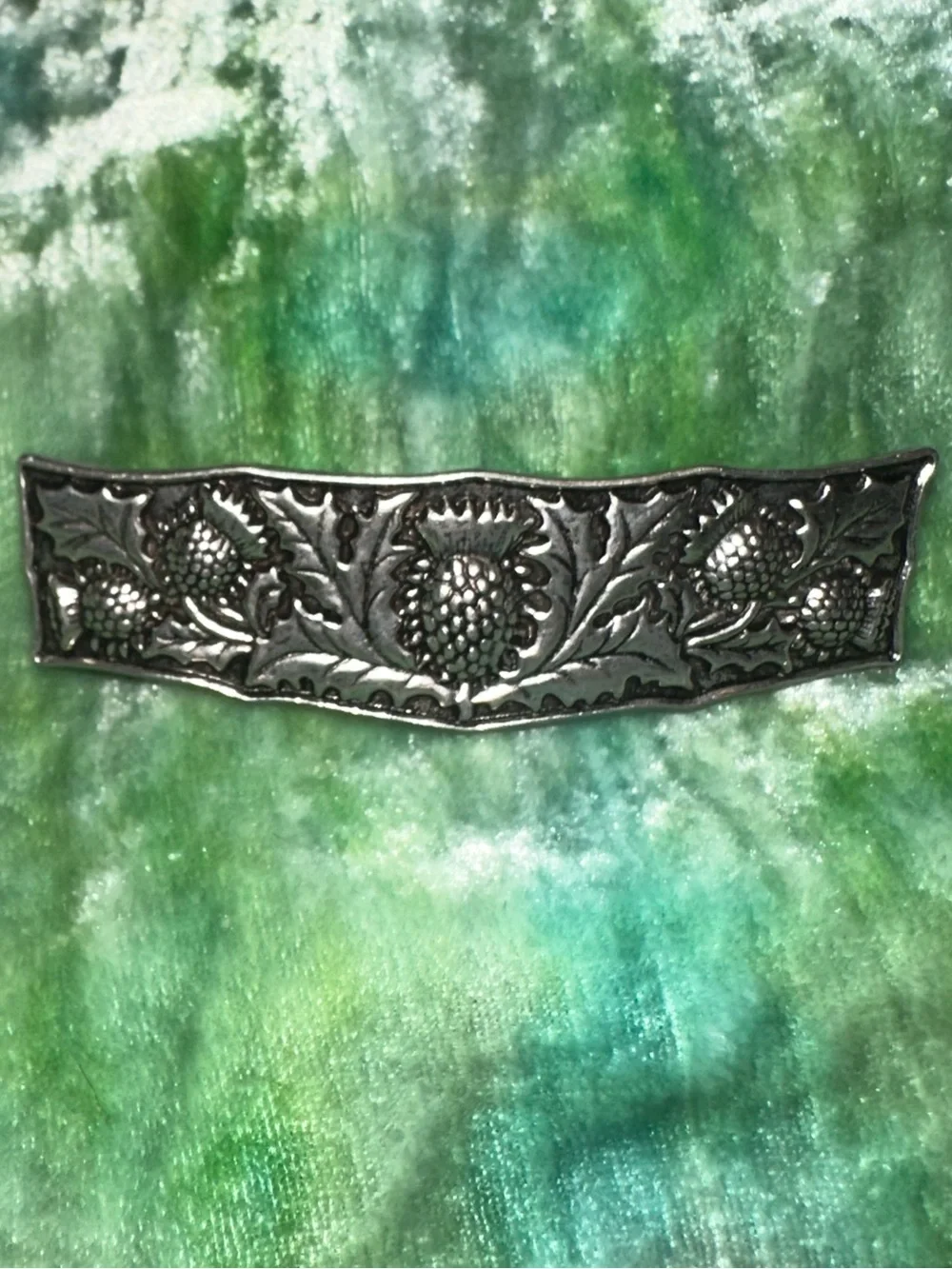 Oberon Design Scottish Thistle Britannia Metal Barrette